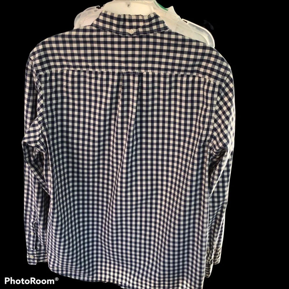 LOGG Men’s plaid long sleeve bottom up blue white shirt size s - Picture 3 of 5